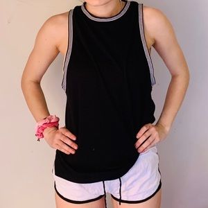 high neck striped sport Adidas top muscle tee